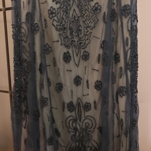 Navy Beaded Prom Dress - Picture 6 of 8